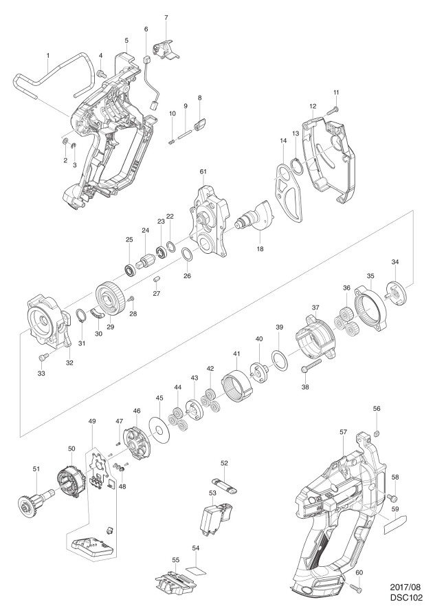 Makita DSC102 14.4 / 18 Volt Lxt Li-ion Cordless Threaded Rod Cutter Spare Parts DSC102