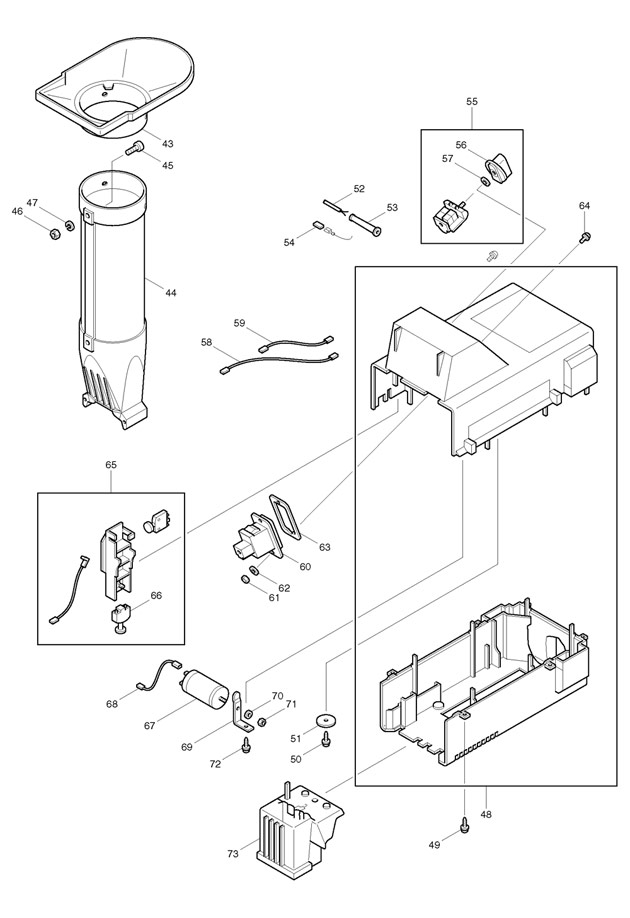 Makita DSH2101 Electric Garden Shredder Spare Parts DSH2101