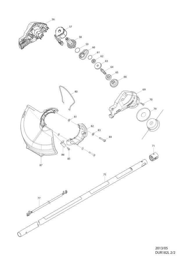 Makita DUR182L 18 Volt Lxt Liion Cordless Line String Trimmer Spare