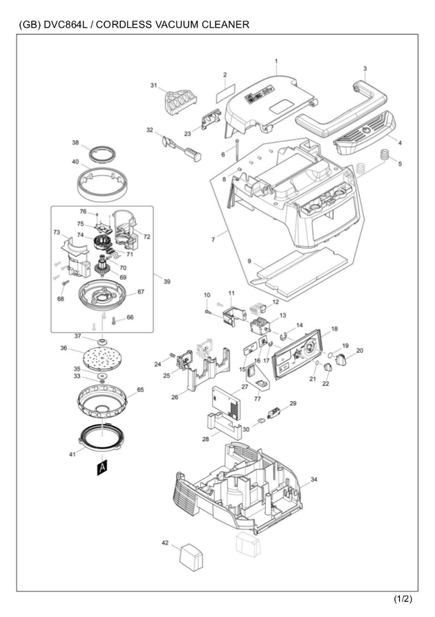 Makita DVC864L 18v/36v Twin Lxt Vacuum Cleaner Spare Parts DVC864L
