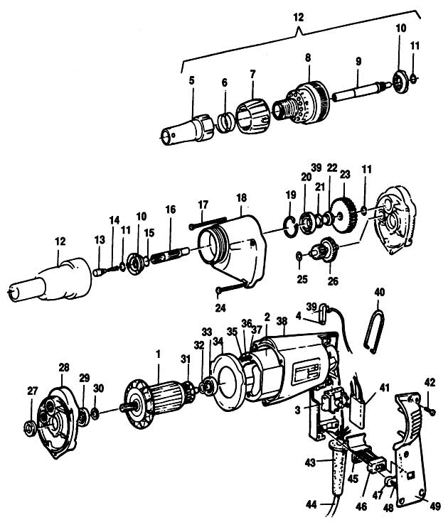 Black & Decker P7301 Type 1 Screwdriver Spare Parts P7301