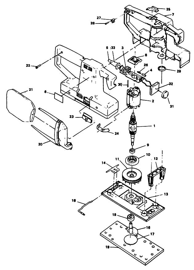 Black & Decker DN277E Type 1 Sander Spare Parts DN277E