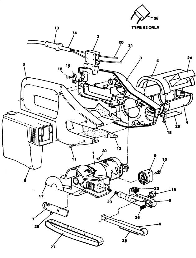 Black & Decker BD290 Type 1 Powerfile Spare Parts BD290
