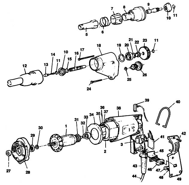 Black & Decker HV25T Type 1 Screwdriver Spare Parts HV25T