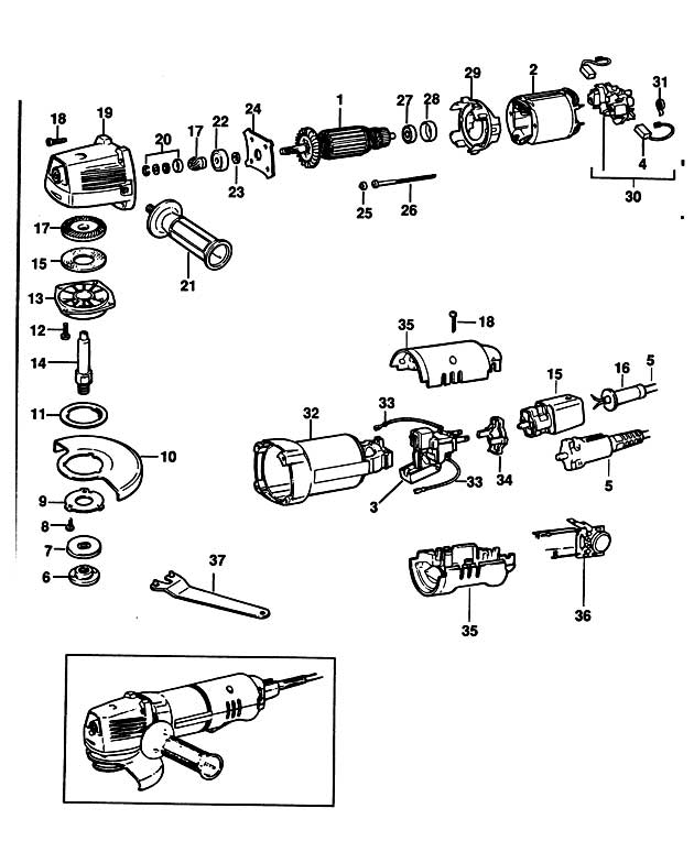 Black & Decker BD12 Type 1 Sander/grinder Spare Parts BD12