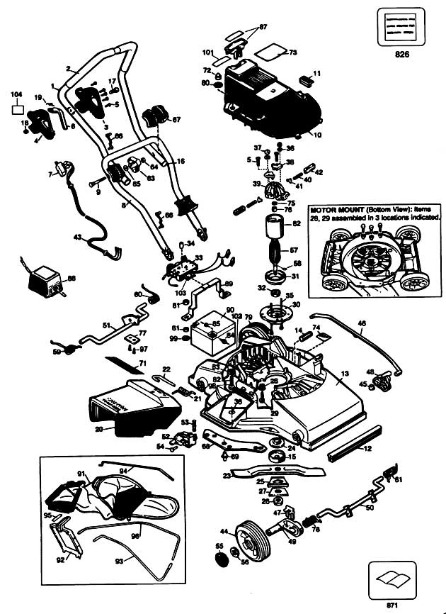 Black & Decker GRC745 Type 1 Cordless Mower Spare Parts GRC745