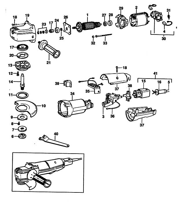 Black & Decker PL82 Type 1 Angle Grinder Spare Parts PL82