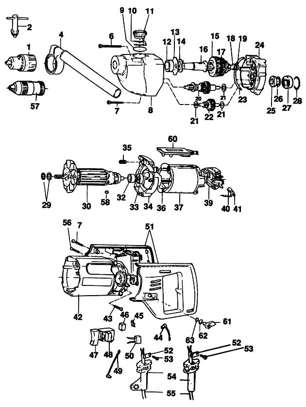 Black & Decker P1622 Type 1 Drill Spare Parts P1622