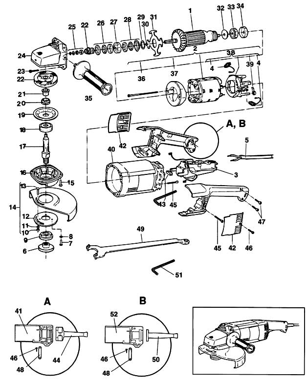 Elu DT22230A Type 1 Diamond Cutter Spare Parts DT22230A
