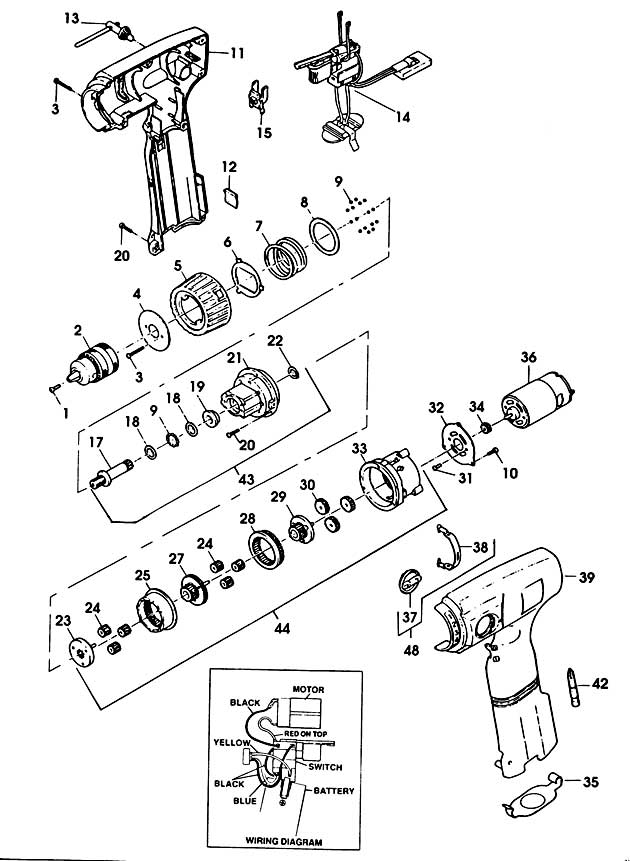 Elu ECL972 Type 1 Cordless Drill Spare Parts ECL972