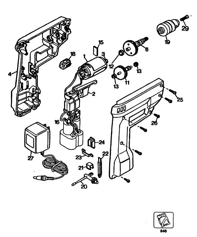 Black & Decker 9013 Type 4 Cordless Drill Spare Parts 9013