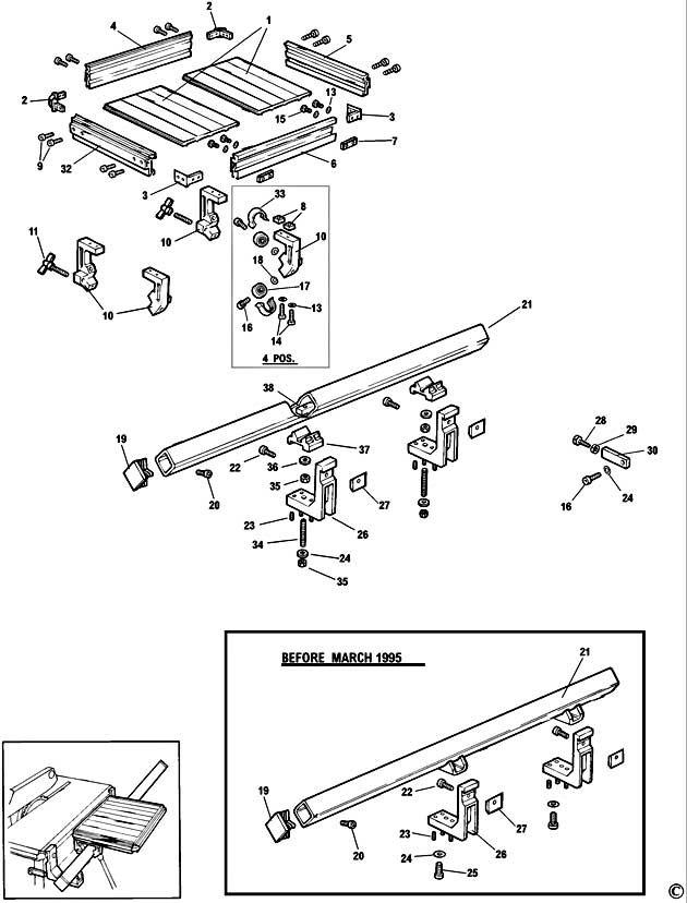 Elu E35173 Type 1 Table Spare Parts E35173