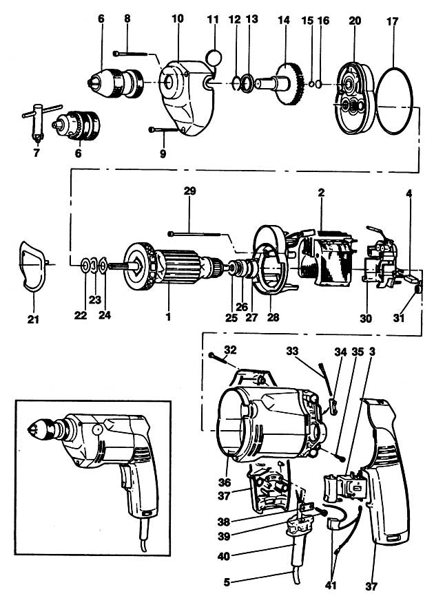 Black & Decker P1144 Type 1 Drill Spare Parts P1144