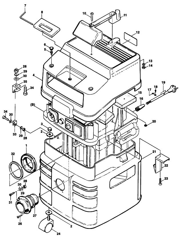 Elu SAS54E----A Type 1 Dust Extractor Spare Parts SAS54E----A