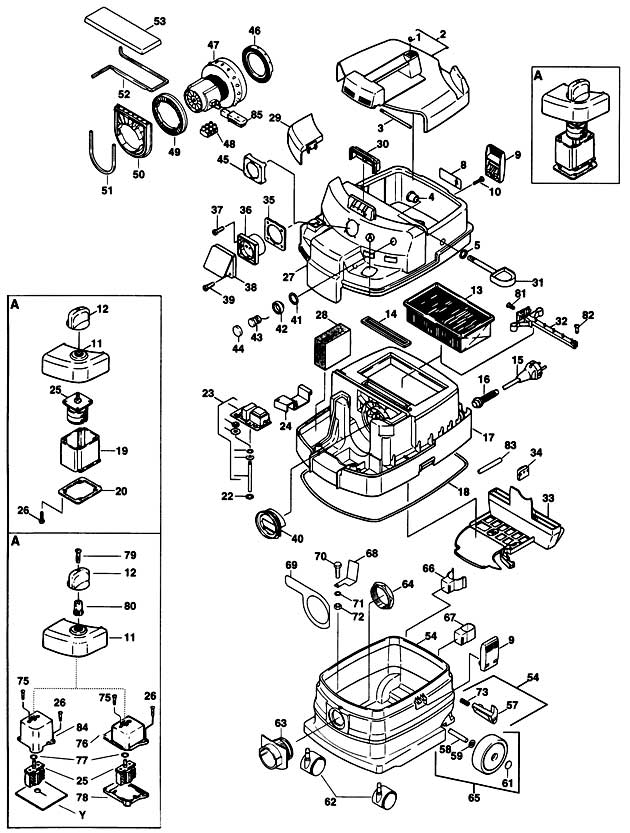 Elu SAS32E Type 1 Vacuum Extractor Spare Parts SAS32E