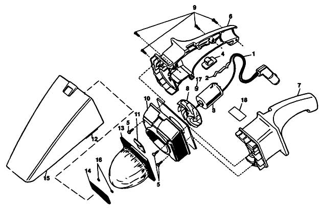Black & Decker 9509 Type 1 Car Vac Spare Parts 9509