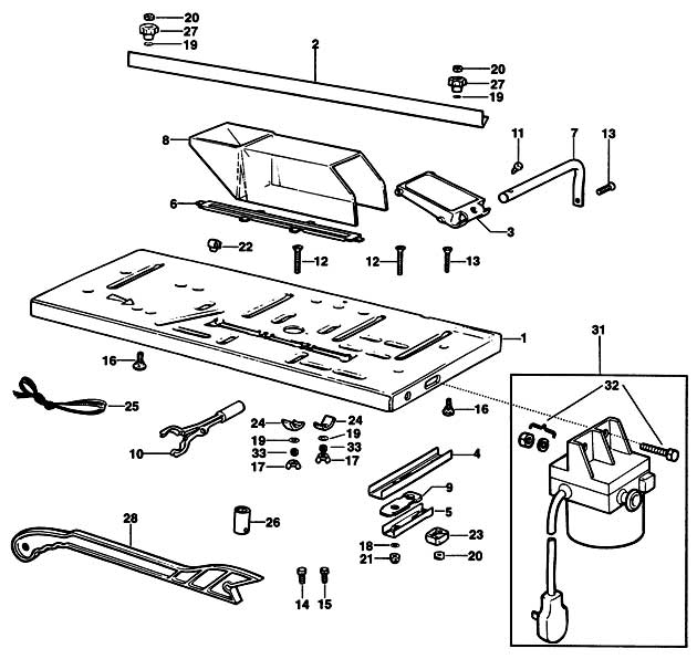 Black & Decker D2650 Type 1 Saw Table Spare Parts D2650