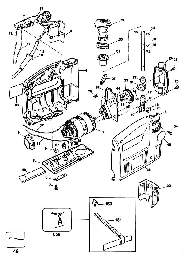 Black & Decker SPEC875 Type 1 Jigsaw Spare Parts SPEC875