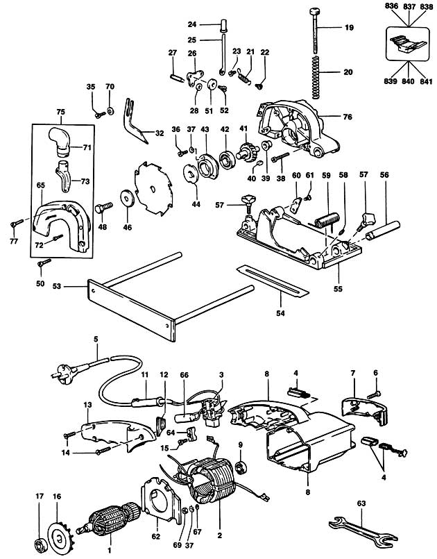 Elu MH25K Type 4 Circ. Saw Spare Parts MH25K