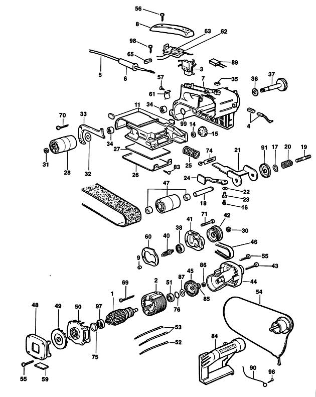 Elu MHB158E---B Type 2 Belt Sander Spare Parts MHB158E---B