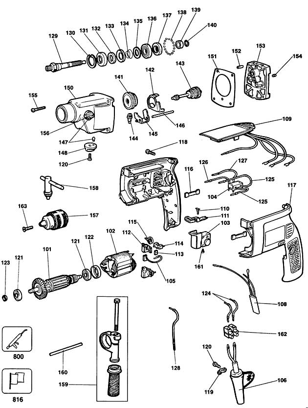 Elu SB21EK Type 1 Drill Spare Parts SB21EK