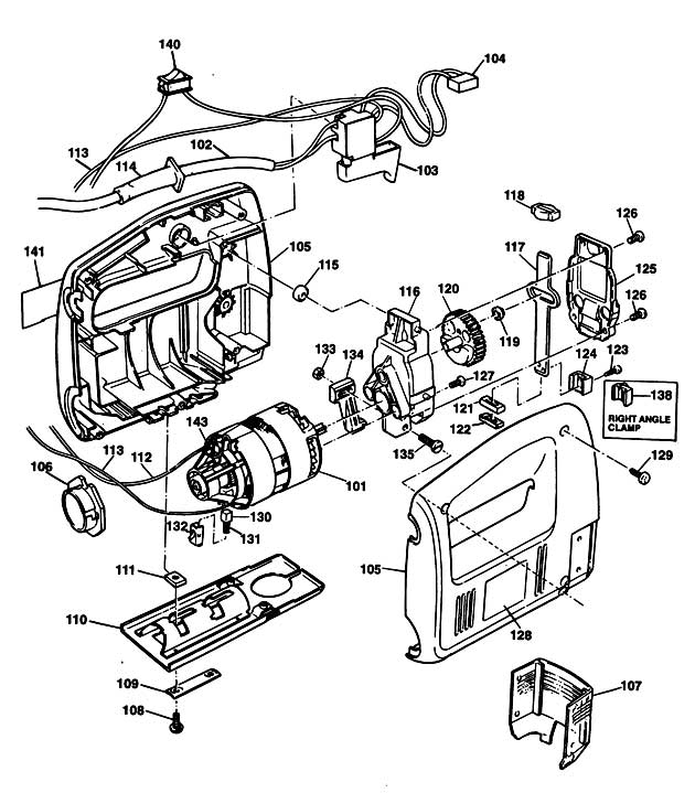 Black & Decker KS532 Type 1 Jigsaw Spare Parts KS532
