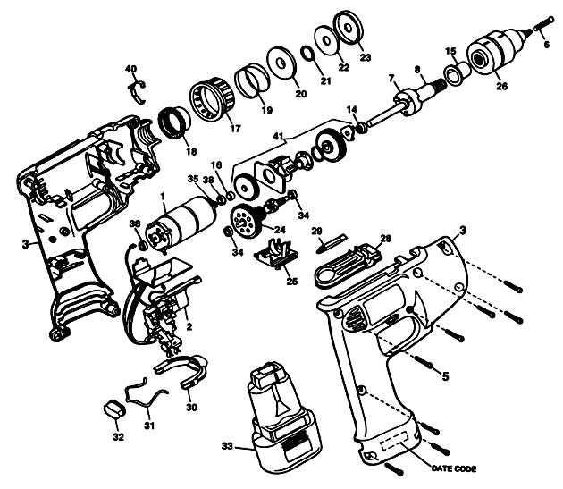 Black & Decker 1924 Type 2 Drill/screwdriver Spare Parts 1924