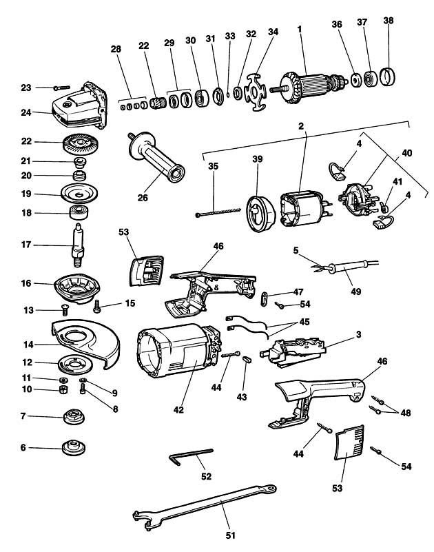 DeWalt DW475 Type 1 Angle Grinder Spare Parts DW475
