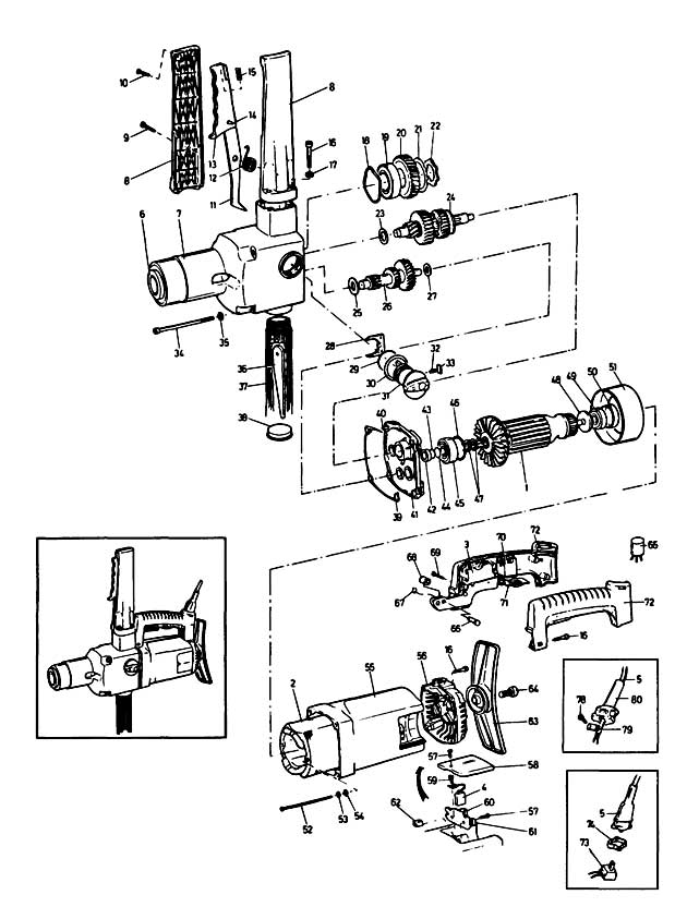 Elu BM51 Type 1 Drill Spare Parts BM51