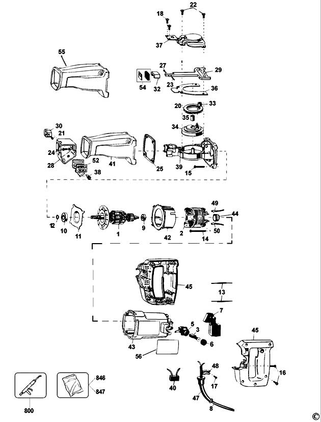 Elu MSS810E Type 1 Cut Saw Spare Parts MSS810E