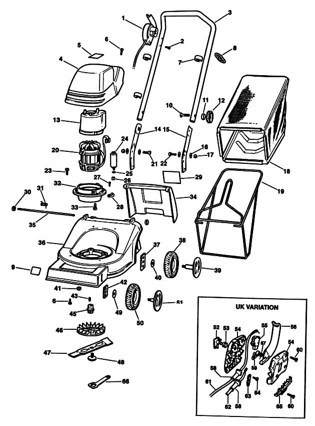 Black & Decker GR240 Type 1 Rotary Mower Spare Parts Part Shop Direct