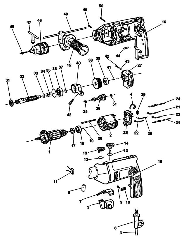 Black & Decker P2271 Type 4 Drill Spare Parts P2271