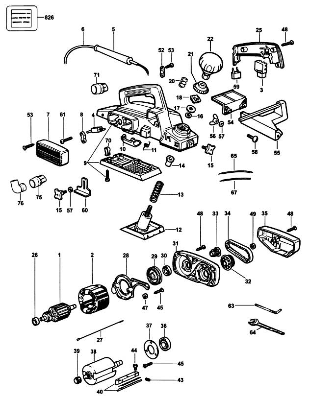 DeWalt DW676 Type 1 Planer Spare Parts DW676
