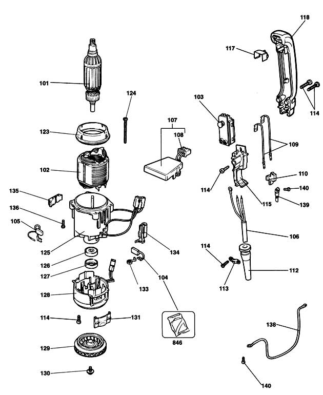 Black & Decker 5096 Type 1 Mid Size Hammer Spare Parts 5096