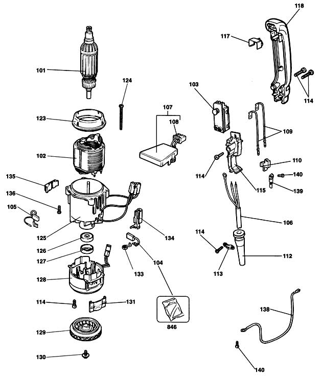 Black & Decker 5098 Type 1 Mid Size Hammer Spare Parts 5098