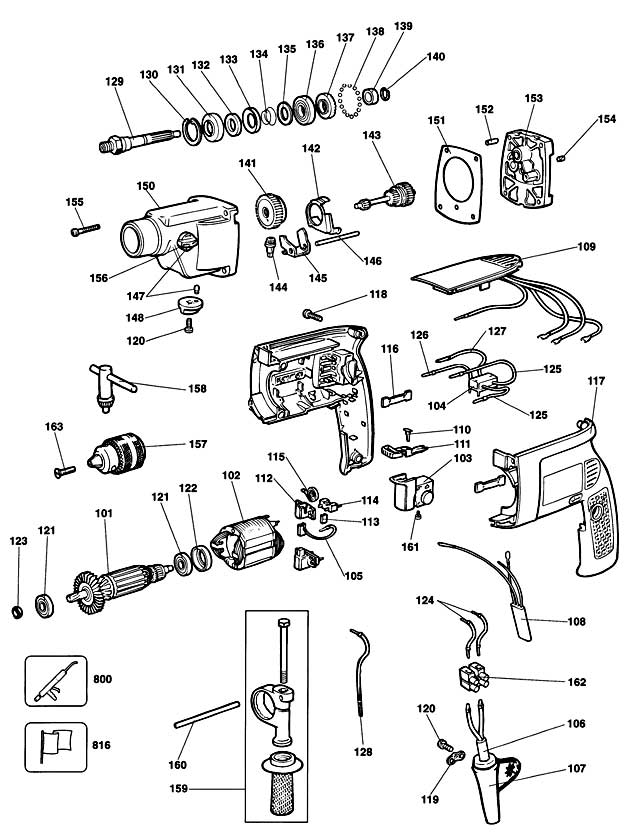DeWalt DW158 Type 1 Drill Spare Parts DW158