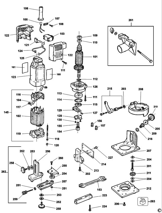 DeWalt DW670 Type 1 - EU Trimmer Spare Parts DW670