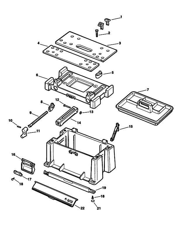 Black & Decker WM450 Type 1 Workbox Spare Parts WM450