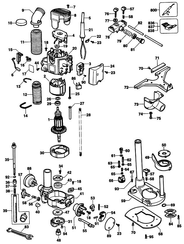 Elu OF97EK Type 1 Router Spare Parts OF97EK