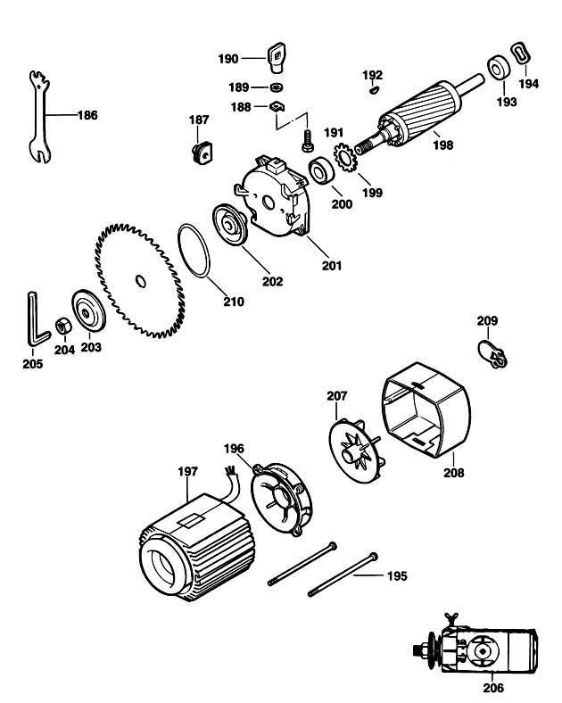 Elu RAS1501---B Type 1 Radial Arm Saw Spare Parts RAS1501---B