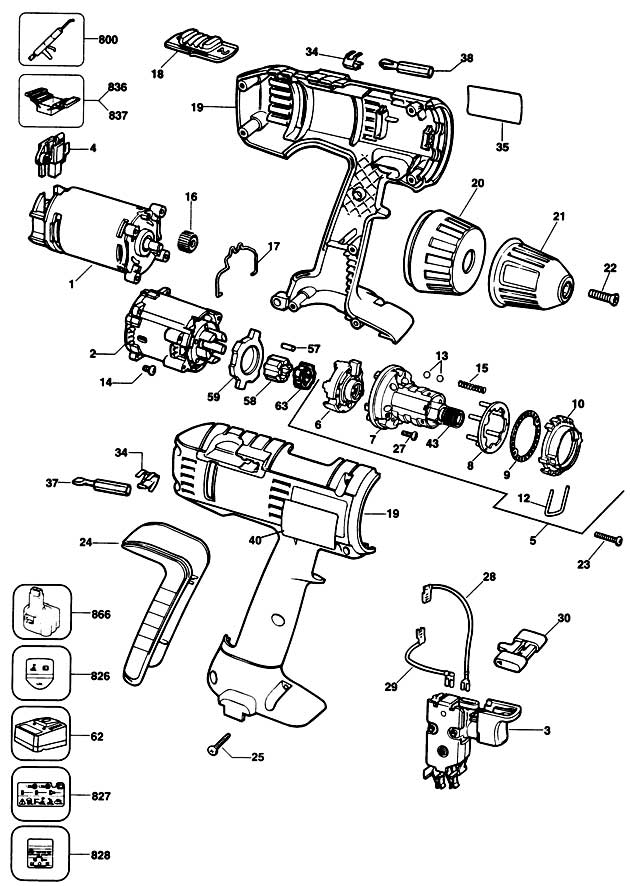 Elu BSA31K Type 2 Cordless Drill Spare Parts BSA31K