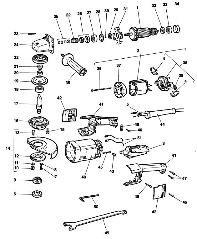 DeWalt DW476 Type 1 Angle Grinder Spare Parts DW476