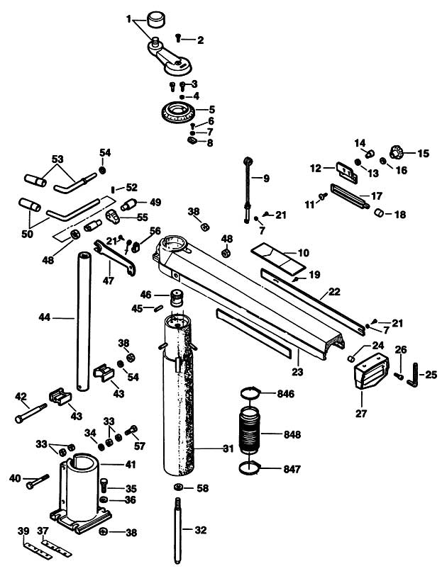 DeWalt DW1753----A Type 1 Radial Arm Saw Spare Parts DW1753----A