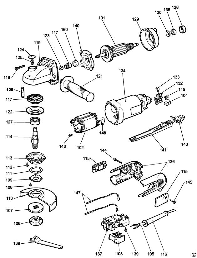 DeWalt DW813 Type 1 Angle Grinder Spare Parts DW813