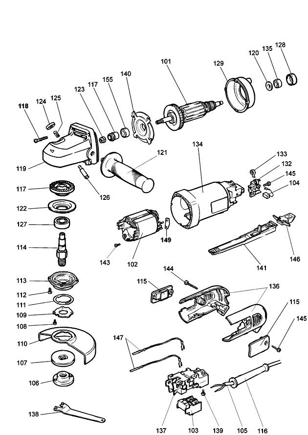 DeWalt DW823 Type 1 Angle Grinder Spare Parts DW823