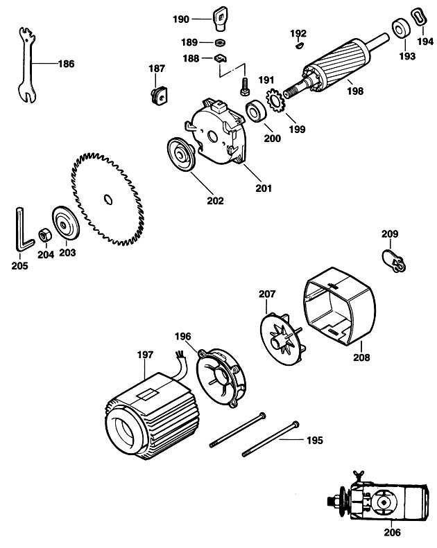Elu RAS1503---B Type 1 Radial Arm Saw Spare Parts RAS1503---B