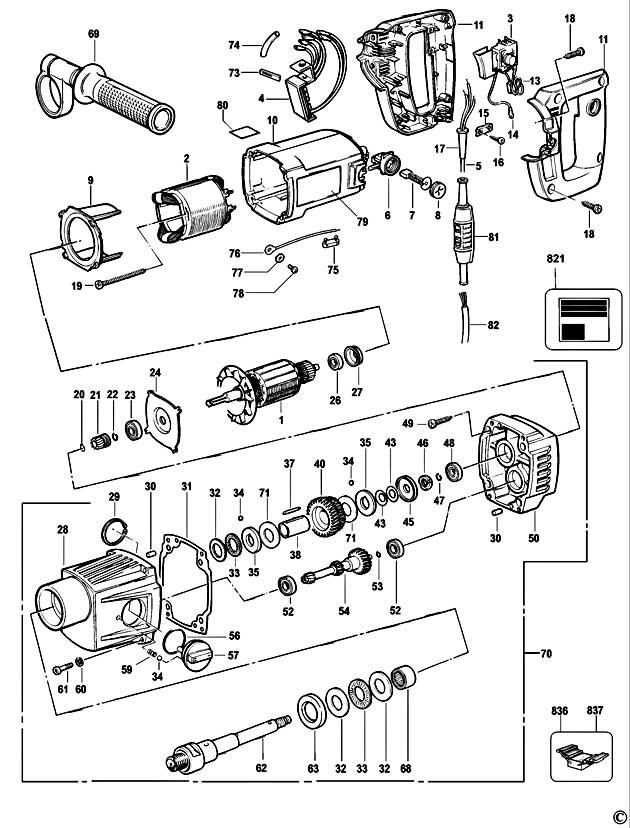 Elu DB11EKL Type 1 Diamond Drill Spare Parts DB11EKL