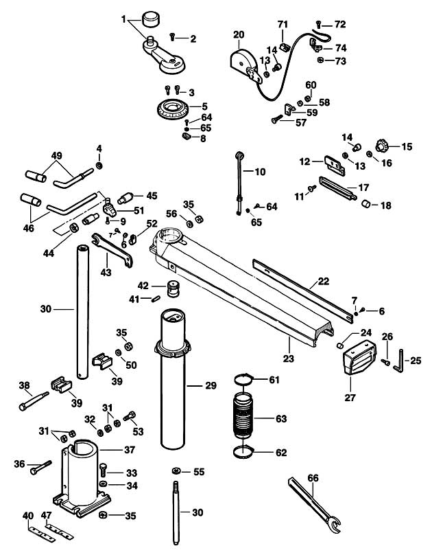 Elu RAS8001---B Type 1 Radial Arm Saw Spare Parts RAS8001---B