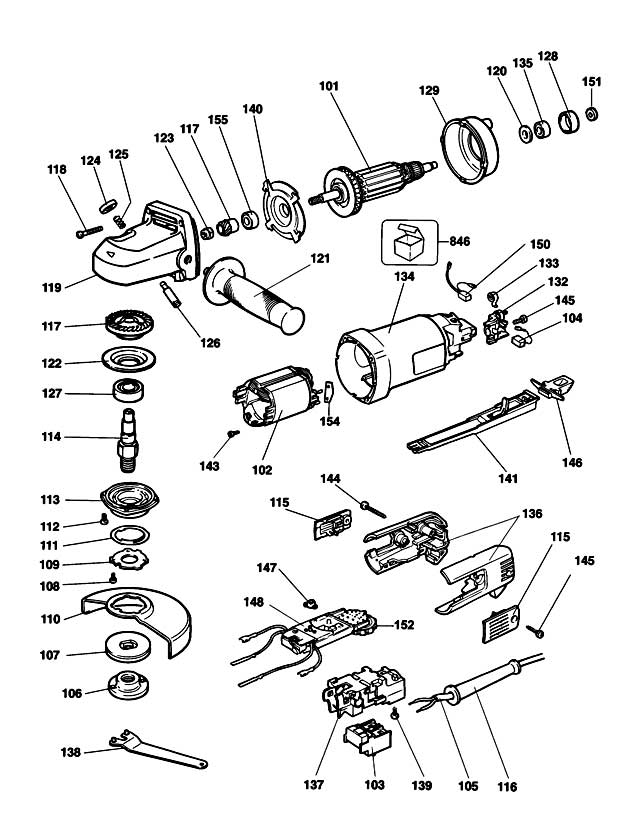 Elu WS42V Type 1 Angle Grinder Spare Parts WS42V