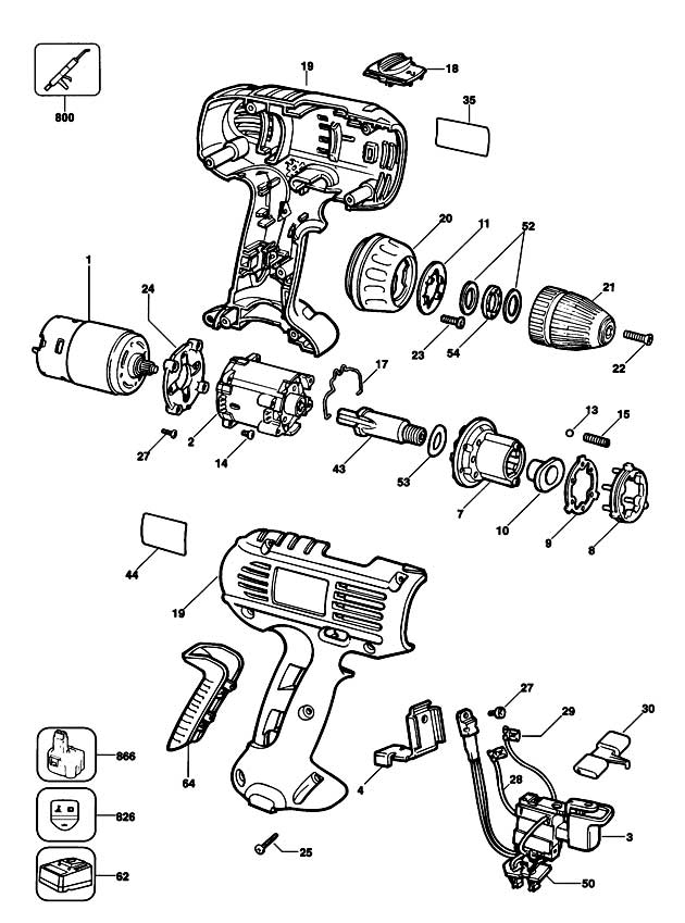 Elu BSA20K Type 1 Cordless Drill Spare Parts BSA20K